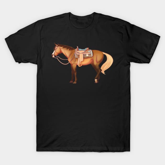 Buckskin Western Horse T-Shirt by kelseydjpaint